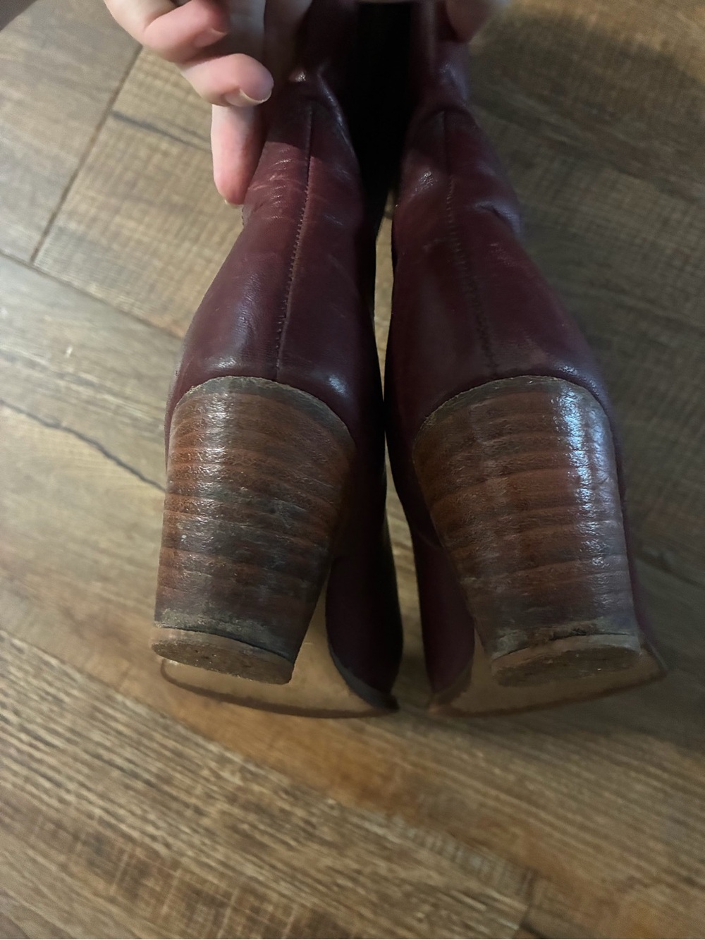 Zodiac Women's Burgundy Leather Cowboy Boots - Picture 5 of 7